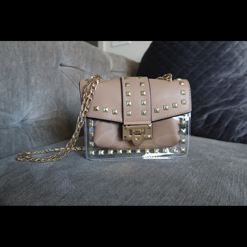 Nude clear transparent purse bag